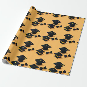 Süße elegante moderne schwarze und gelbe Abschluss Geschenkpapier
