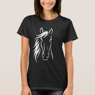 Süße elegante Pferdesilhouette Kunst Reitsportlieb T-Shirt