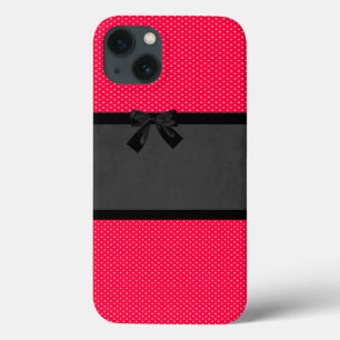 Süße, elegante rote Punkte - schwarze Schleife Case-Mate iPhone Hülle