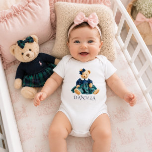 Süße, elegante Teddybär-Mädchen Baby Strampler