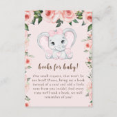 Süsse Elephant Blush Pink Blumenbücher für Baby Begleitkarte (Vorderseite)