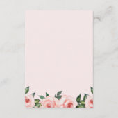 Süsse Elephant Blush Pink Blumenbücher für Baby Begleitkarte (Rückseite)