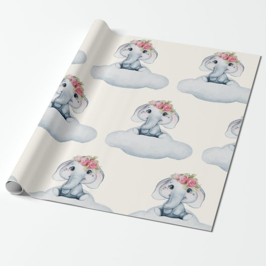 Süsse Elephant Geschenkpapier (Ungerollt)