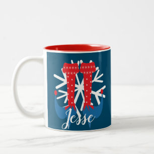 Süße Elf-Füße Ferse Schneeflocke Benutzername Weih Zweifarbige Tasse