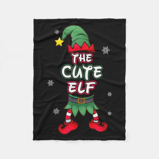 Süße Elf Weihnachts-Pyjamas Pjs passende Familient Fleecedecke (Vorderseite)