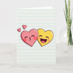 Süße Emoji-Herzen-Liebeskarte Karte