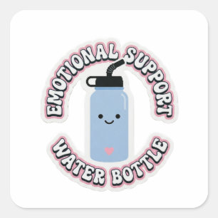 Süße Emotional-Support-Wasserflaschen-Aufkleber -  Quadratischer Aufkleber