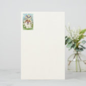 Süße Engel mit Kreuz und Blumen Briefpapier (Stehend Vorderseite)