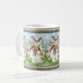 Süße Engel mit Kreuz und Blumen Kaffeetasse (Vorderseite Links)
