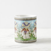 Süße Engel mit Kreuz und Blumen Kaffeetasse (Mittel)