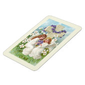 Süße Engel mit Kreuz und Blumen Magnet (Linke Seite)