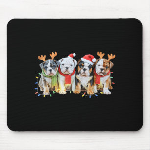 Süße English Bulldog Christmas Leuchten Xmas Bulld Mousepad