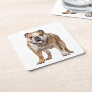 Süße English Bulldog Geschenke Welpenhund Rechteckiger Pappuntersetzer