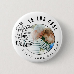 Süße Enkelsohn-Foto-Geschenke Button