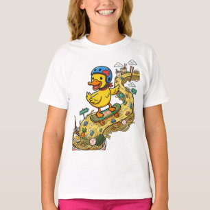 Süße Ente beim Skateboardfahren auf einer Straße a T-Shirt
