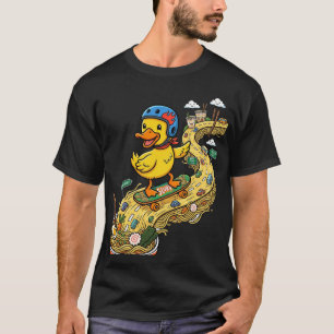 Süße Ente beim Skateboardfahren auf einer Straße a T-Shirt