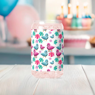 Süße Ente Floralmuster Kawaii Rosa Blaue Enten Dosenglas