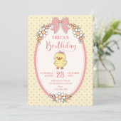 Süße Ente Geburtstag Einladung (Stehend Vorderseite)