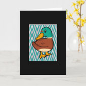 Süße Ente Karte (Gelbe Blume)