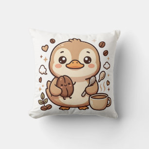 Süße Ente Kawaii Kaffee Wurf Kissen
