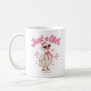 Süße Ente, nur ein Mädchen, rosa Kokette Kaffeetasse
