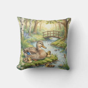 Süße Ente und Babys Fluss- und Seetiere  Kissen