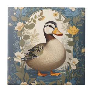 Süße Ente Vintage-Blumen Natur-Inspiriert Fliese