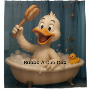 Süße Enten-Duschvorhang – editierbarer Text, 180cm Duschvorhang