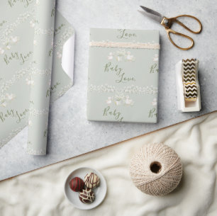 Süße Enten & Gänseblümchen Baby Love Babyparty Geschenkpapier