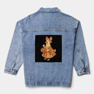 Süße Enten-Patchwork-Halloween-Party Jeansjacke