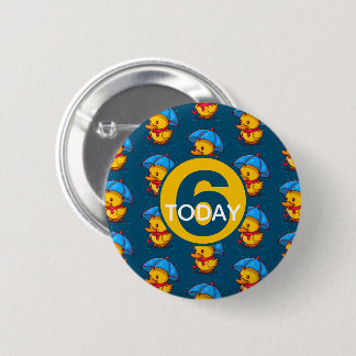 Süße Enten unter Regenschirmen Kindergeburtstag Al Button