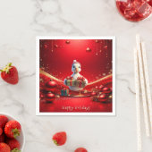 Süße Enten-Weihnachts-Feiertags-Serviette Serviette (Beispiel)