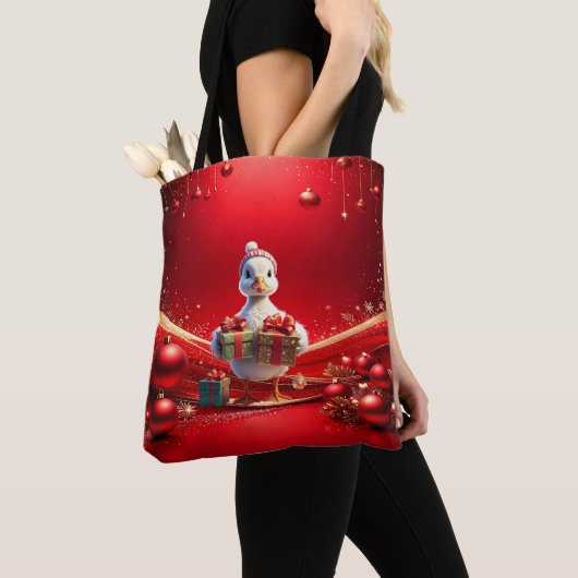 Süße Enten-Weihnachts-Tasche Tasche (Von Nahem)