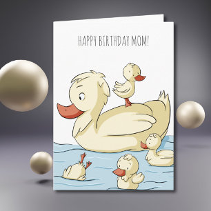 Süße Entenfamilie Alles Gute zum Geburtstag Mama Karte