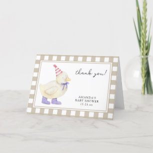 Süße Entenküken-Baby-Shower-Dankeschön Dankeskarte