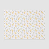 Süße Entenküken und Wildblumen Muster Seidenpapier (Vorderseite)