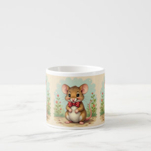 Süße entzückende kleine Maus mit Krawatte Espressotasse