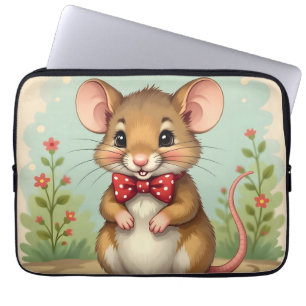 Süße entzückende kleine Maus mit Krawatte Laptopschutzhülle