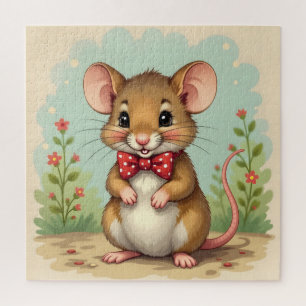 Süße entzückende kleine Maus mit Krawatte Puzzle