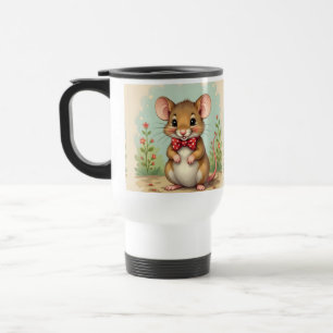 Süße entzückende kleine Maus mit Krawatte Reisebecher