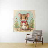 Süße entzückende kleine Maus mit Krawatte Wandteppich (Beispiel)