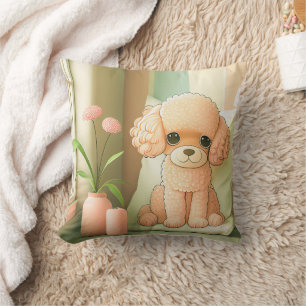 Süße entzückende Pudel-Hund-Welpen-Kunst Kissen