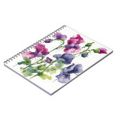 Süße Erbse - Aquarellblumen Notizblock (Linke Seite)