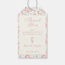 Süße Erbse Florale Pink und Creme Danke Hochzeit