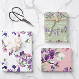 Süße Erbse Glückwunsch-Geschenkpapierbögen Geschenkpapier Set