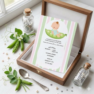 Süße-Erbsen-Baby-Shower-Einladung Hübsche Erbse in Einladung