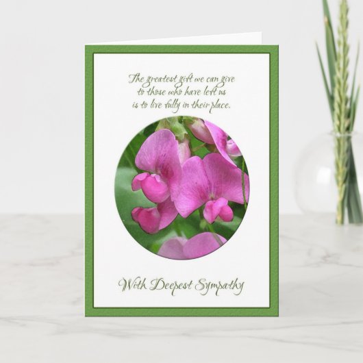 Süße Erbsen-Beileid Karte (Vorderseite)