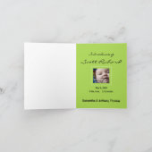 Süße Erbsen-Geburts-Mitteilung Ankündigung (Innenseite)