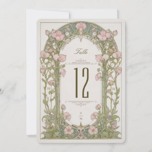 Süße Erbsen Hochzeitstisch Nummer Karte