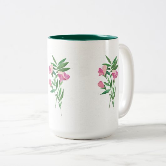 Süße Erbsen-Tasse Zweifarbige Tasse (VorderseiteRechts)